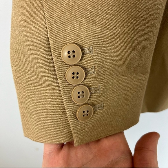 1901 Size 2 Women's Tan Cotton Stretch Blazer Tailored - Picture 3 of 8